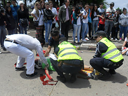 Simulacro de accidente en el marco de la VIII Semana Nacional de Seguridad Vial