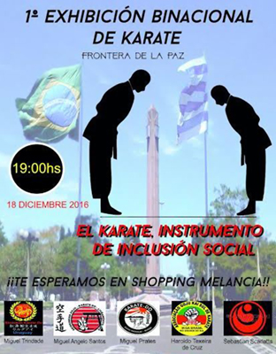 El domingo se realizará la primera exhibición de karate binacional