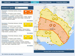 A partir de noviembre INUMET tendrá nuevo sistema de visualización de alertas meteorológicas