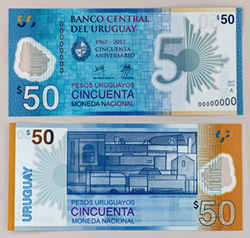 BCU presentó el nuevo billete de $50, confeccionado en polímero